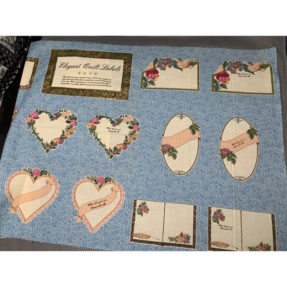 Elegant Quilt Labels Fabric Panel By Susan M. Kilbey E. E. Schenck Co Home Decor - Picture 1 of 16